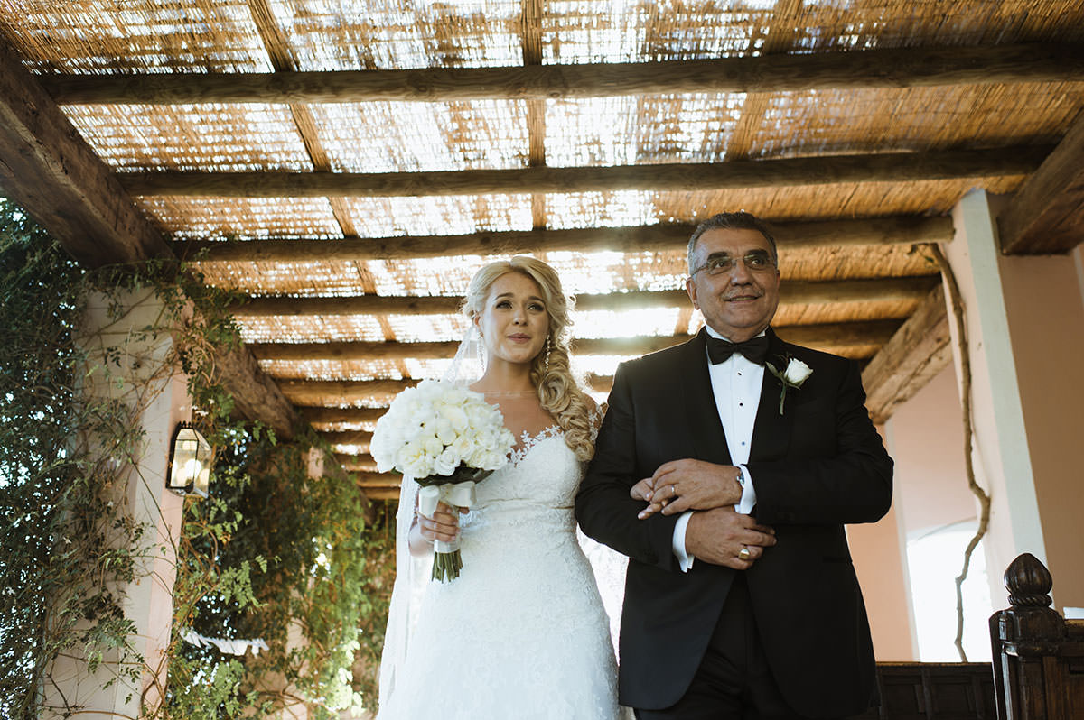Novia y padre, boda en Marbella