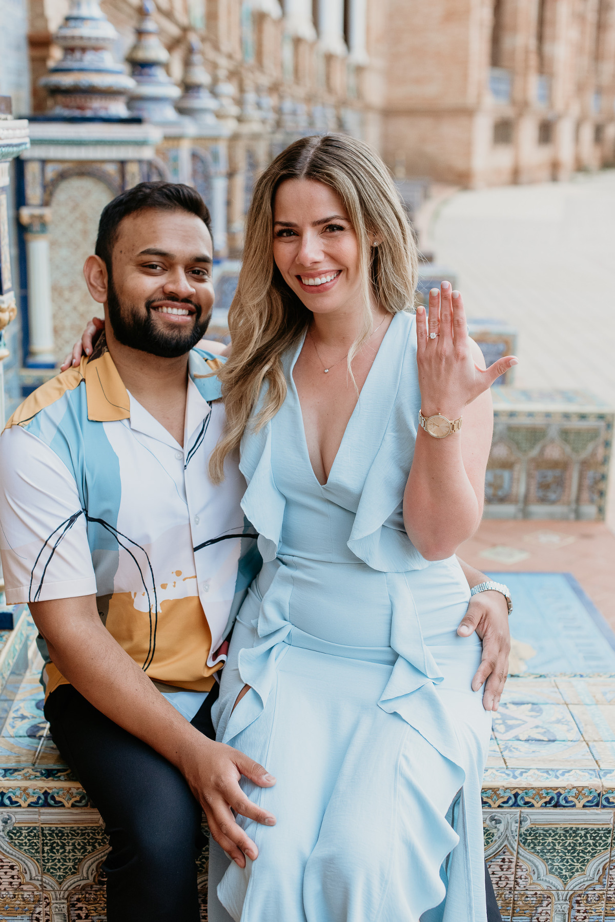 Suprise proposal in Plaza de Espana